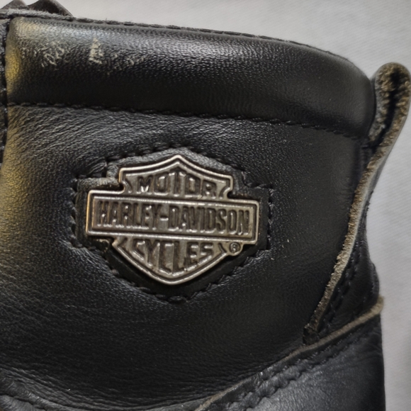 HARLEY DAVIDSON LADIES BLK LEATHER BIKER RIDING BOOTS SIZE 8 LACE & BUCKLE - Picture 12 of 12